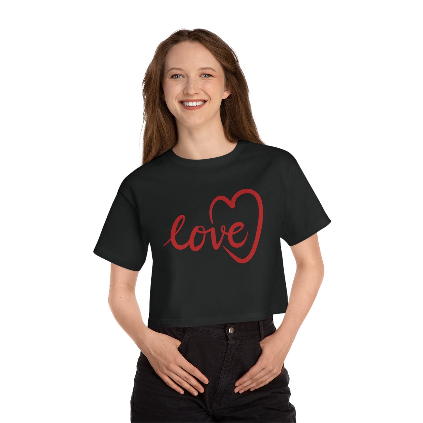 Love Heart Cropped Tee — Women's Day Graphic T-Shirt