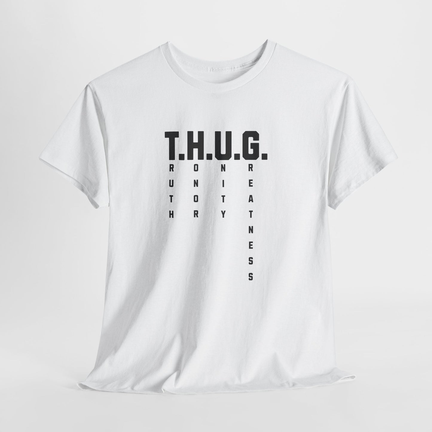 Pure Character: T.H.U.G. Vertical Acronym Premium Graphic Tee