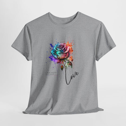 Love Watercolor Rose Growth Tee