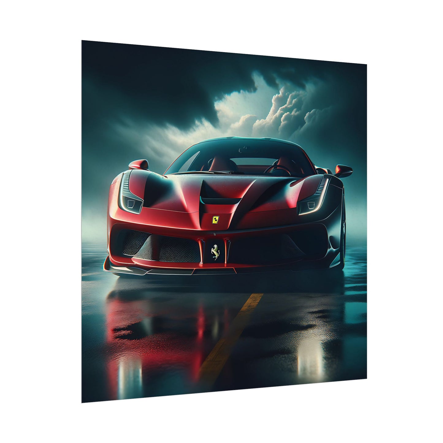 Ferarri Textured Watercolor Matte Posters