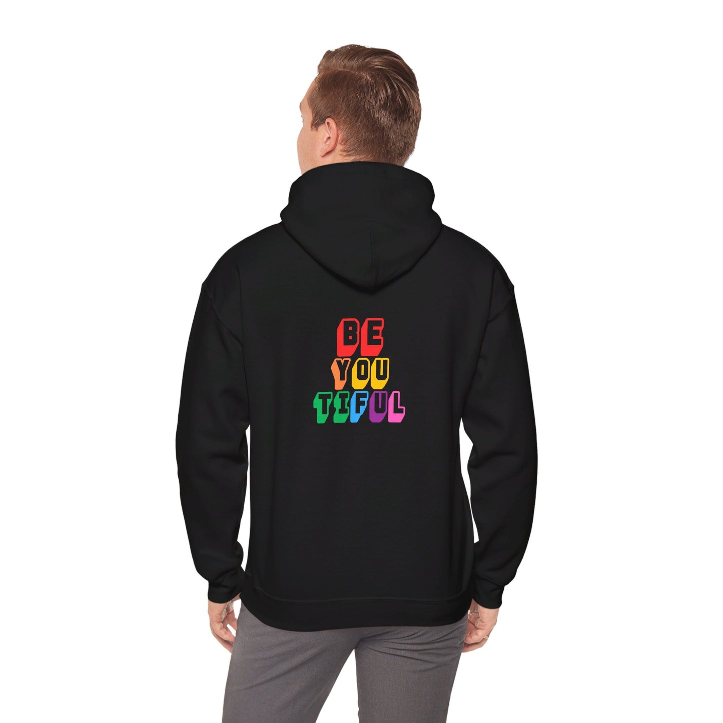 Be You Tiful - back design Unisex Heavy Blend™ Hooded Sweatshirt