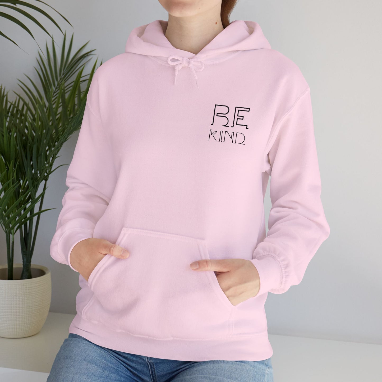 Be Kind: Minimalist Embroidered Chest Print Premium Hoodie