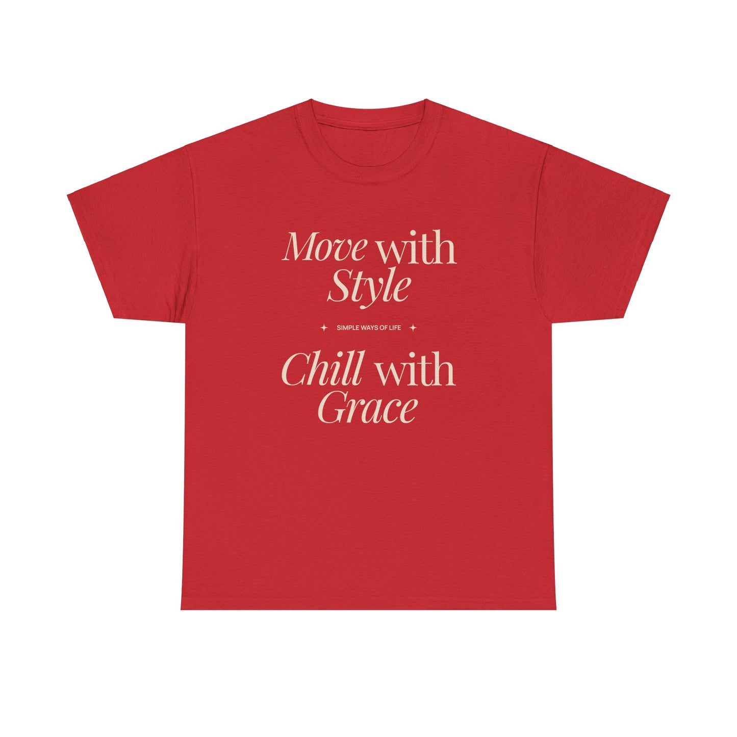 Move with style and relax with grace. Unisex Heavy Cotton T-shirt design that recalls the simple ways of life.