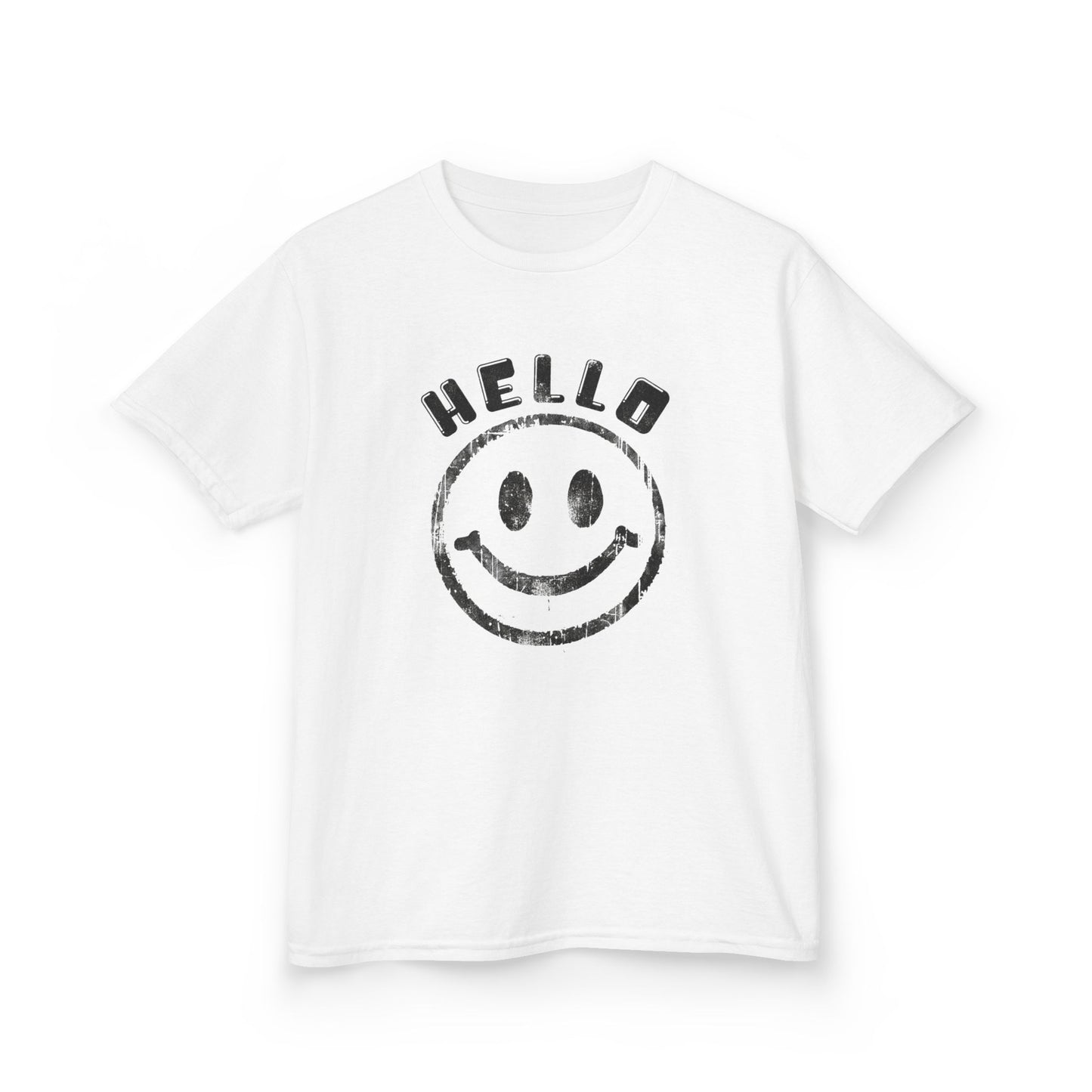 Universal Happiness: Hello Smiley Face Kids Premium Graphic Tee