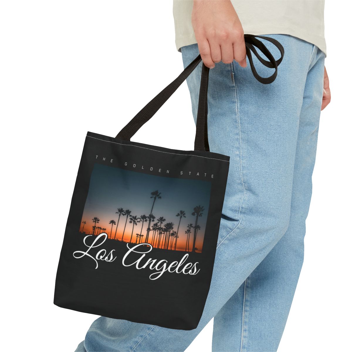 Golden Hour: Los Angeles Sunset Palm Premium Canvas Tote
